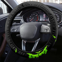 Jamaica Lightning Bolt Steering Wheel Cover Proud of Jumieka Splash Style Black Color - Wonder Print Shop
