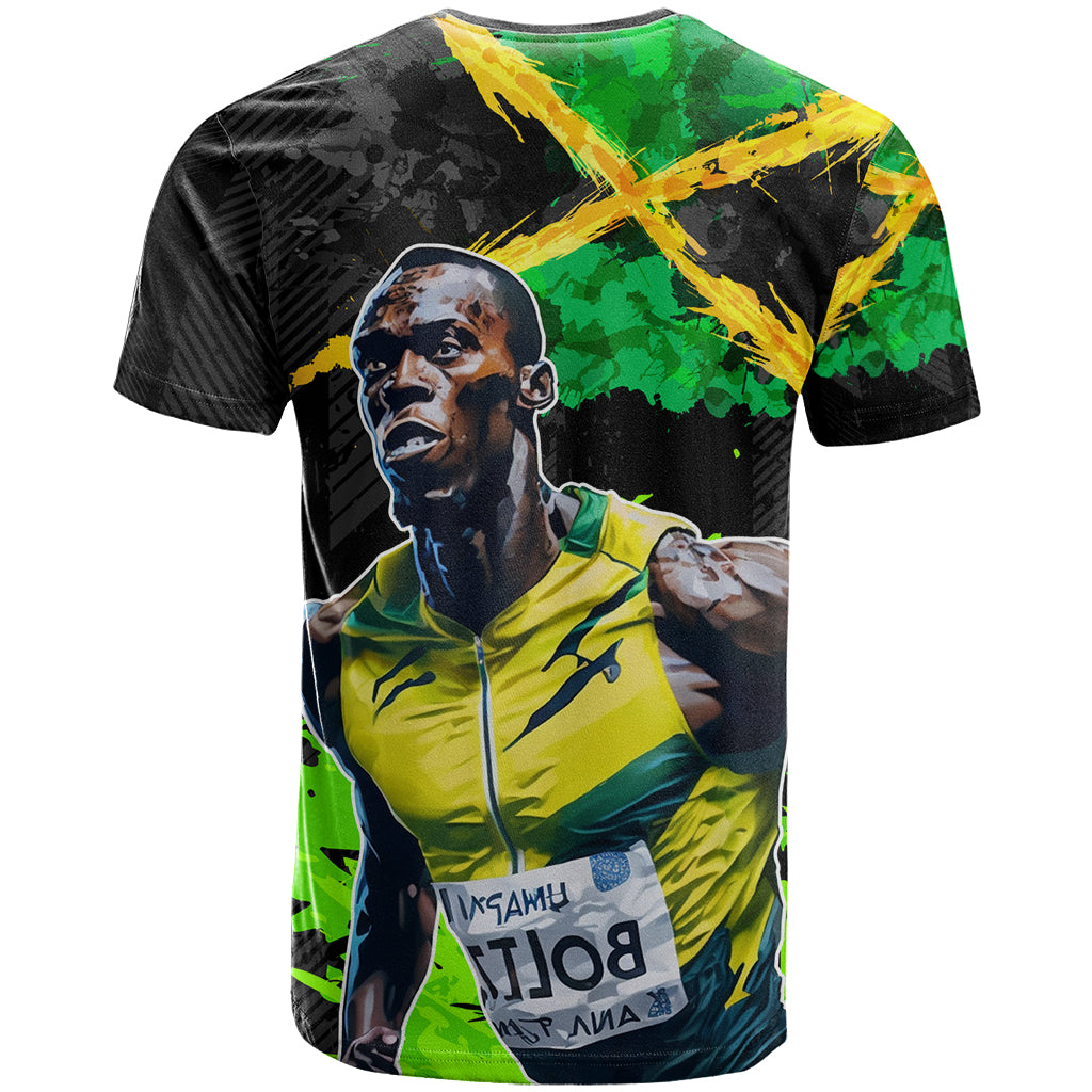 Jamaica Lightning Bolt T Shirt Proud of Jumieka Splash Style Black Color - Wonder Print Shop
