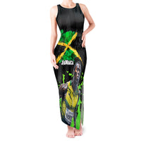 Jamaica Lightning Bolt Tank Maxi Dress Proud of Jumieka Splash Style Black Color - Wonder Print Shop