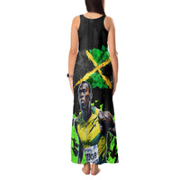 Jamaica Lightning Bolt Tank Maxi Dress Proud of Jumieka Splash Style Black Color - Wonder Print Shop