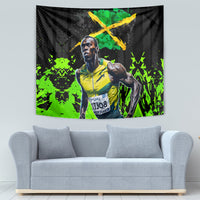 Jamaica Lightning Bolt Tapestry Proud of Jumieka Splash Style Black Color - Wonder Print Shop