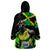 Jamaica Lightning Bolt Wearable Blanket Hoodie Proud of Jumieka Splash Style Black Color - Wonder Print Shop