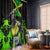 Jamaica Lightning Bolt Window Curtain Proud of Jumieka Splash Style Black Color - Wonder Print Shop