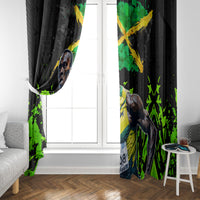 Jamaica Lightning Bolt Window Curtain Proud of Jumieka Splash Style Black Color - Wonder Print Shop