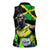 Jamaica Lightning Bolt Women Sleeveless Polo Shirt Proud of Jumieka Splash Style Black Color - Wonder Print Shop