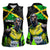 Jamaica Lightning Bolt Women Sleeveless Polo Shirt Proud of Jumieka Splash Style Black Color - Wonder Print Shop