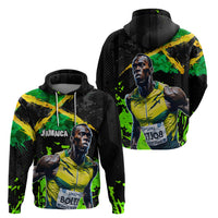 Jamaica Lightning Bolt Zip Hoodie Proud of Jumieka Splash Style Black Color - Wonder Print Shop