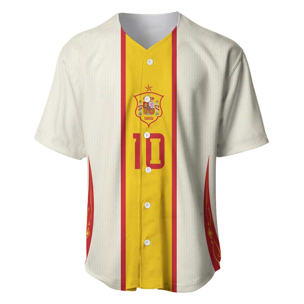Custom Spain National Football Baseball Jersey Pinstripe Flag with Royal Crest