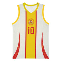 Custom Spain National Football Basketball Jersey Pinstripe Flag with Royal Crest