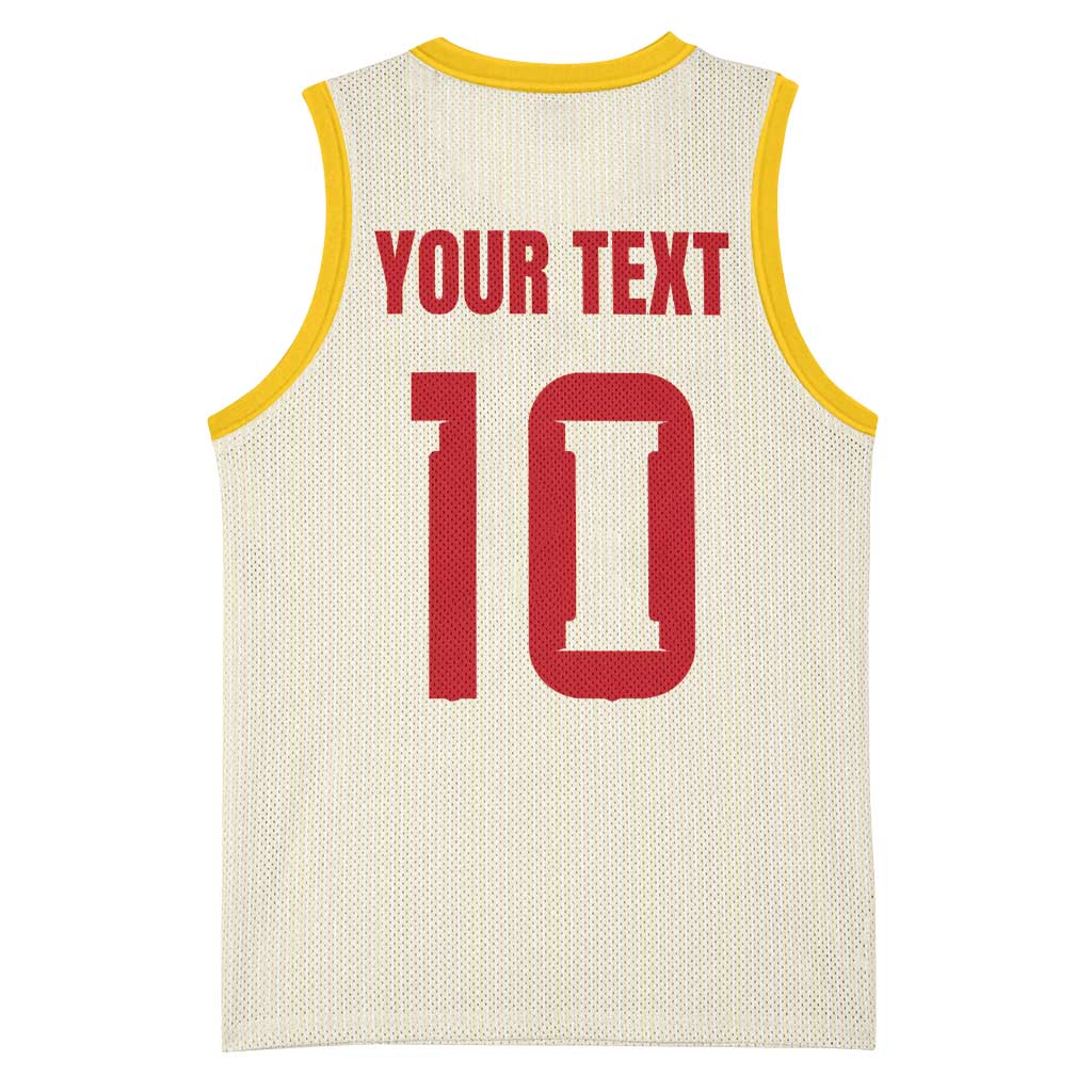 Custom Spain National Football Basketball Jersey Pinstripe Flag with Royal Crest