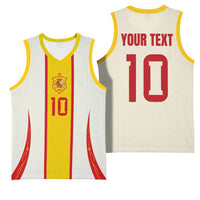 Custom Spain National Football Basketball Jersey Pinstripe Flag with Royal Crest