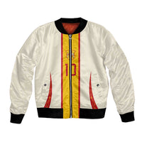 Custom Spain National Football Bomber Jacket Pinstripe Flag with Royal Crest