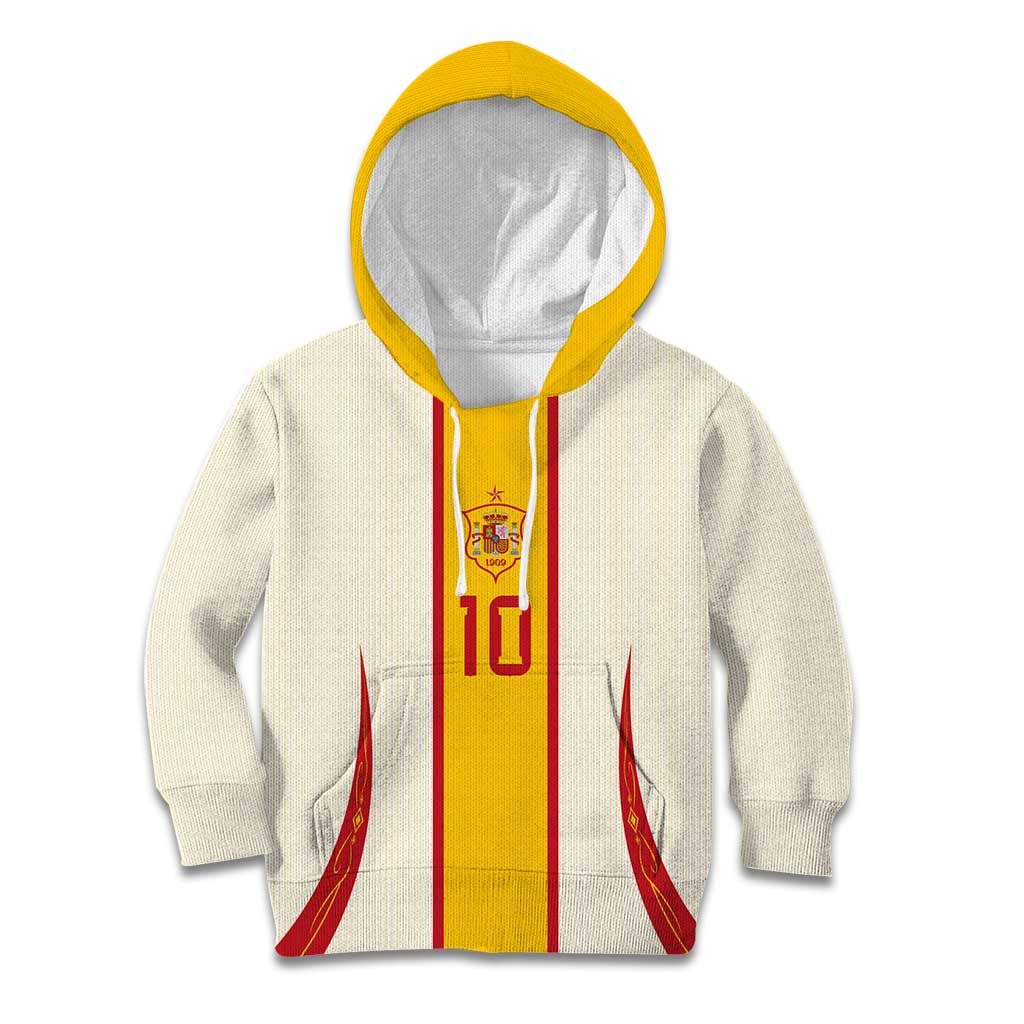 Custom Spain National Football Kid Hoodie Pinstripe Flag with Royal Crest