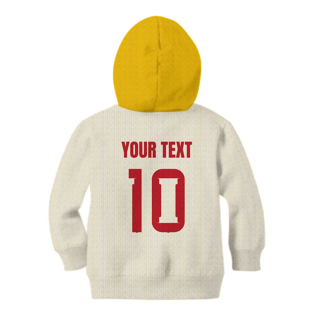 Custom Spain National Football Kid Hoodie Pinstripe Flag with Royal Crest
