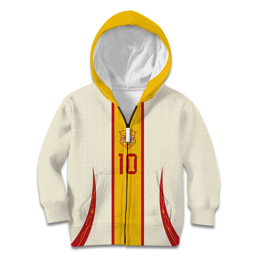 Custom Spain National Football Kid Hoodie Pinstripe Flag with Royal Crest