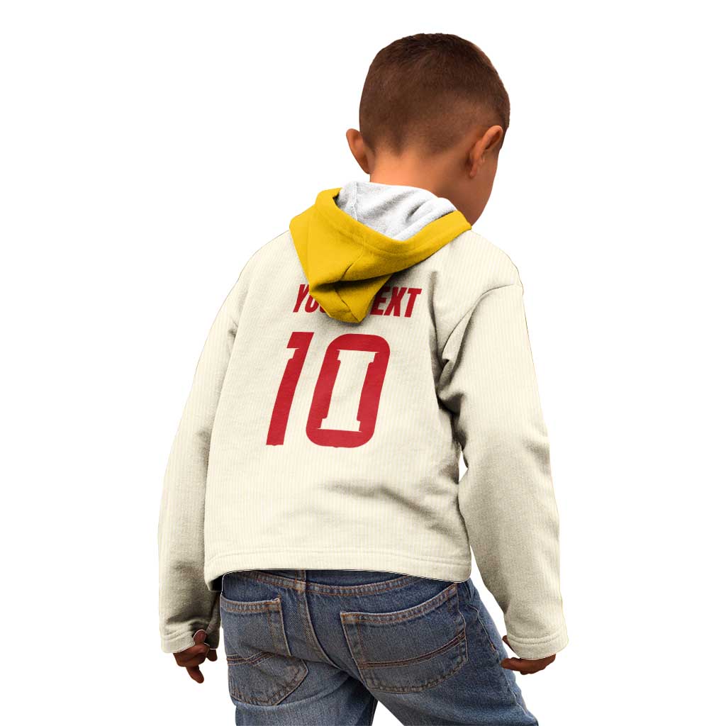 Custom Spain National Football Kid Hoodie Pinstripe Flag with Royal Crest