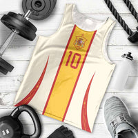 Custom Spain National Football Men Tank Top Pinstripe Flag with Royal Crest