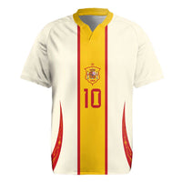 Custom Spain National Football Rugby Jersey Pinstripe Flag with Royal Crest