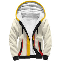 Custom Spain National Football Sherpa Hoodie Pinstripe Flag with Royal Crest