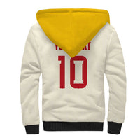 Custom Spain National Football Sherpa Hoodie Pinstripe Flag with Royal Crest