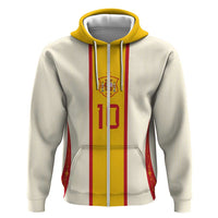 Custom Spain National Football Zip Hoodie Pinstripe Flag with Royal Crest
