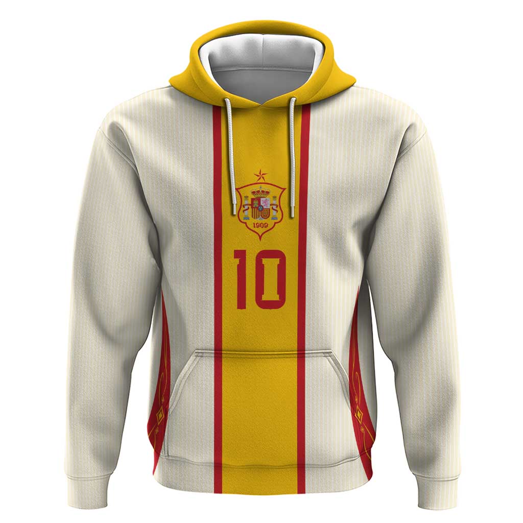 Custom Spain National Football Zip Hoodie Pinstripe Flag with Royal Crest