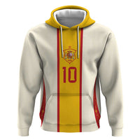 Custom Spain National Football Zip Hoodie Pinstripe Flag with Royal Crest