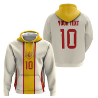 Custom Spain National Football Zip Hoodie Pinstripe Flag with Royal Crest