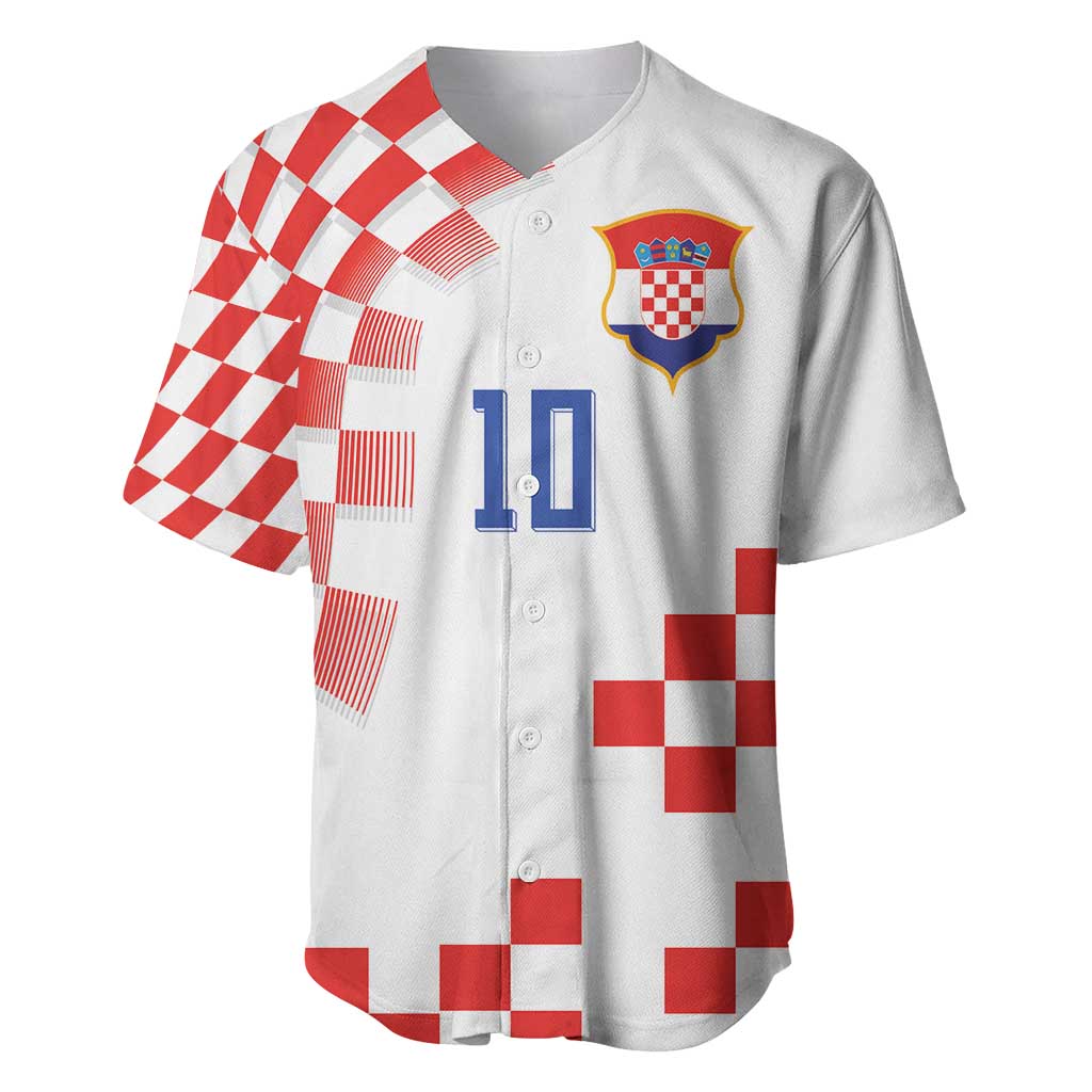 Custom Croatia National Football Baseball Jersey Dynamic Red Heritage Checkerboard Pattern