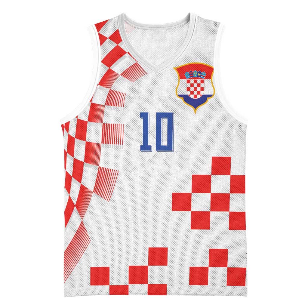 Custom Croatia National Football Basketball Jersey Dynamic Red Heritage Checkerboard Pattern