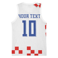 Custom Croatia National Football Basketball Jersey Dynamic Red Heritage Checkerboard Pattern
