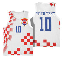 Custom Croatia National Football Basketball Jersey Dynamic Red Heritage Checkerboard Pattern