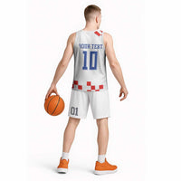 Custom Croatia National Football Basketball Jersey Dynamic Red Heritage Checkerboard Pattern