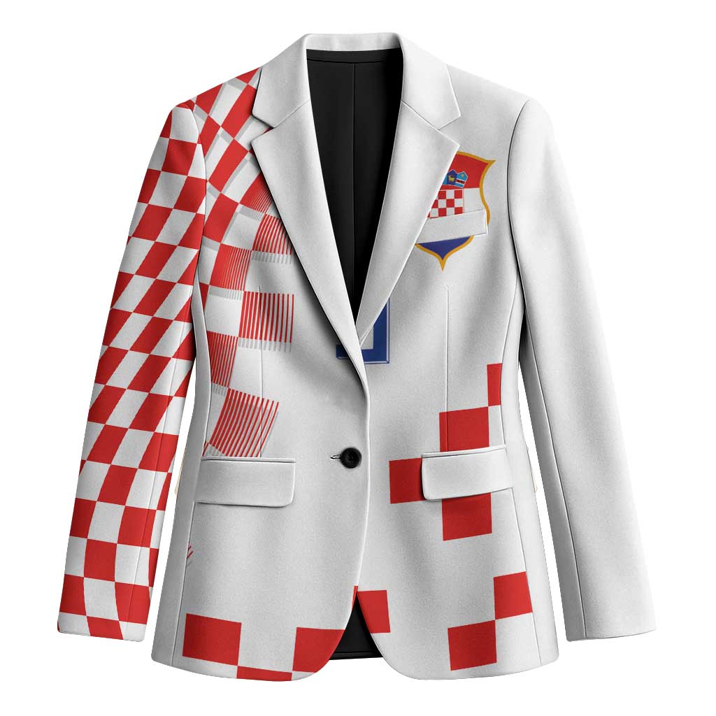 Custom Croatia National Football Blazer Dynamic Red Heritage Checkerboard Pattern