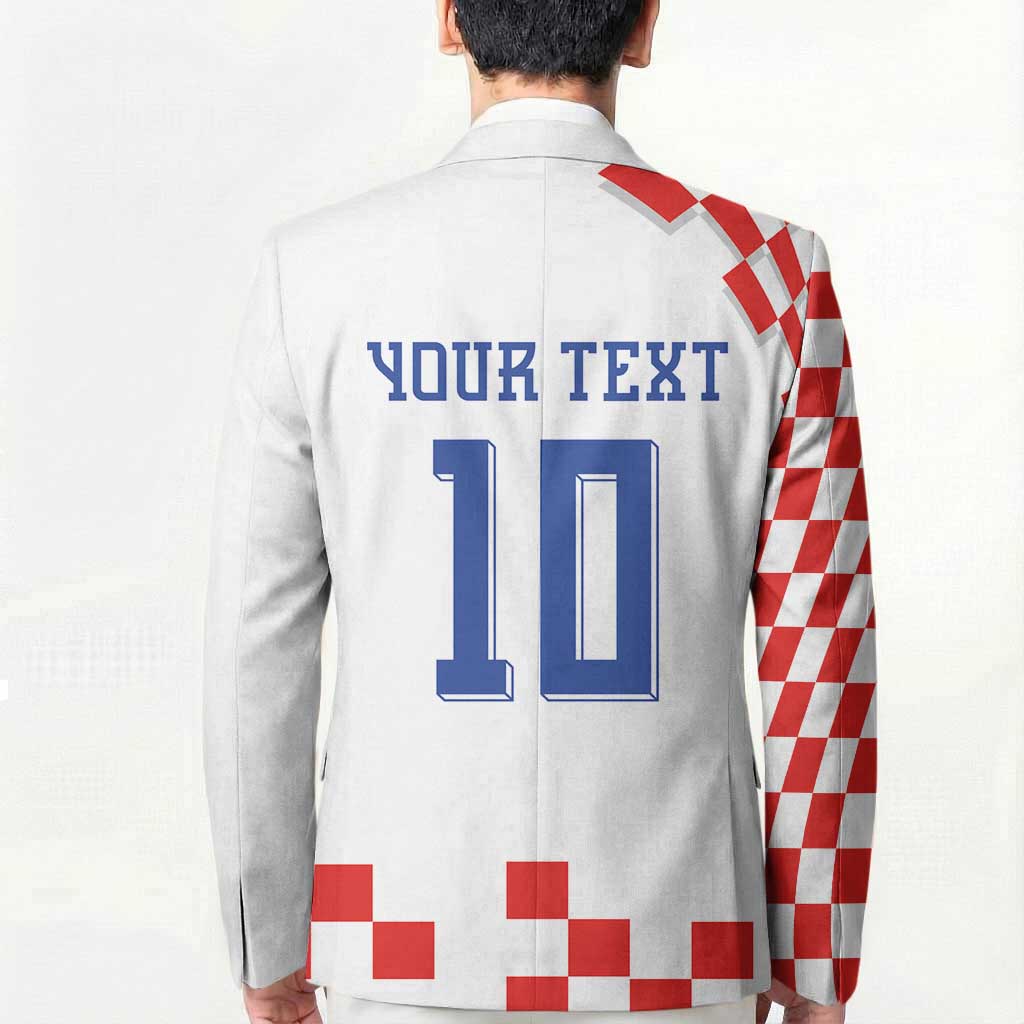 Custom Croatia National Football Blazer Dynamic Red Heritage Checkerboard Pattern