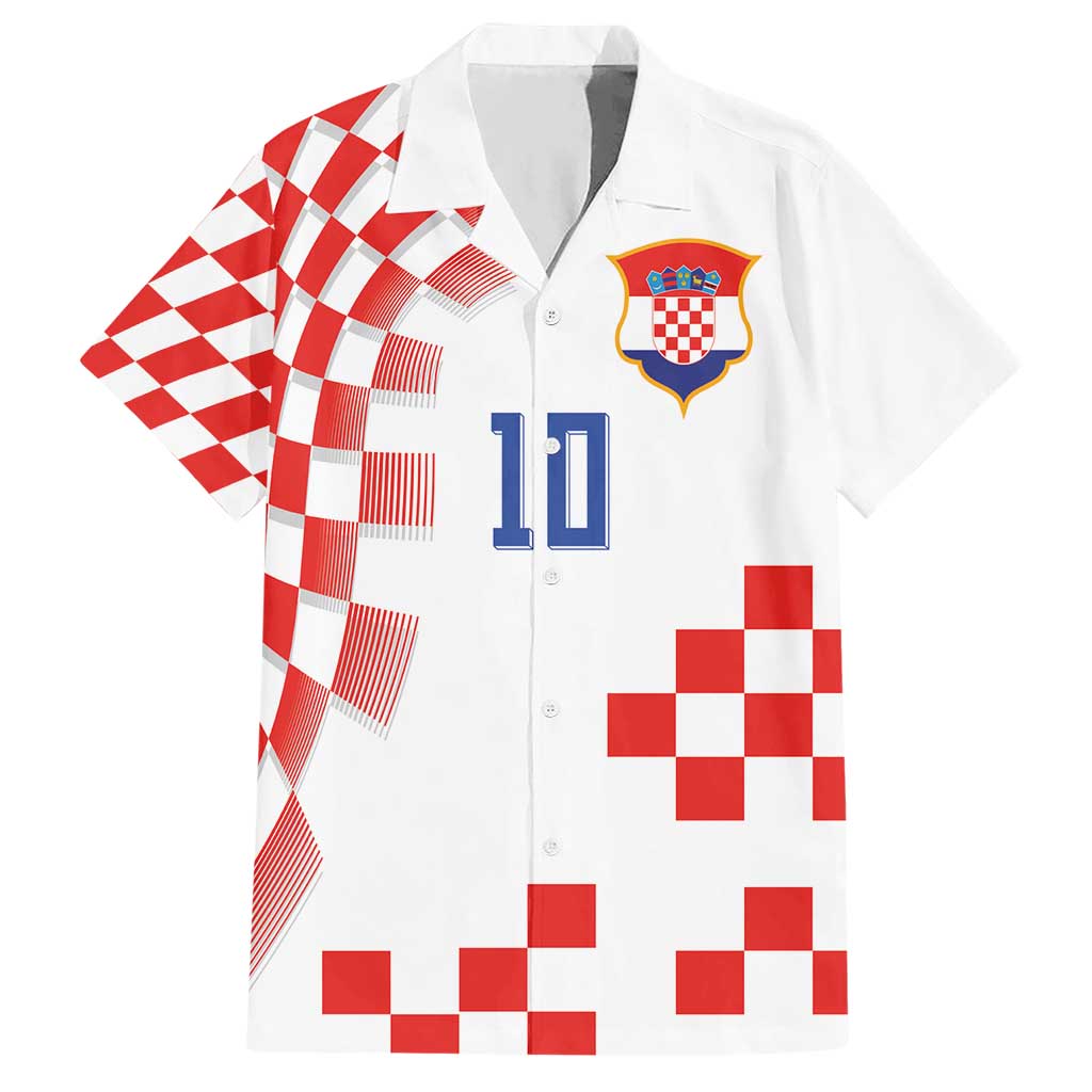 Custom Croatia National Football Hawaiian Shirt Dynamic Red Heritage Checkerboard Pattern