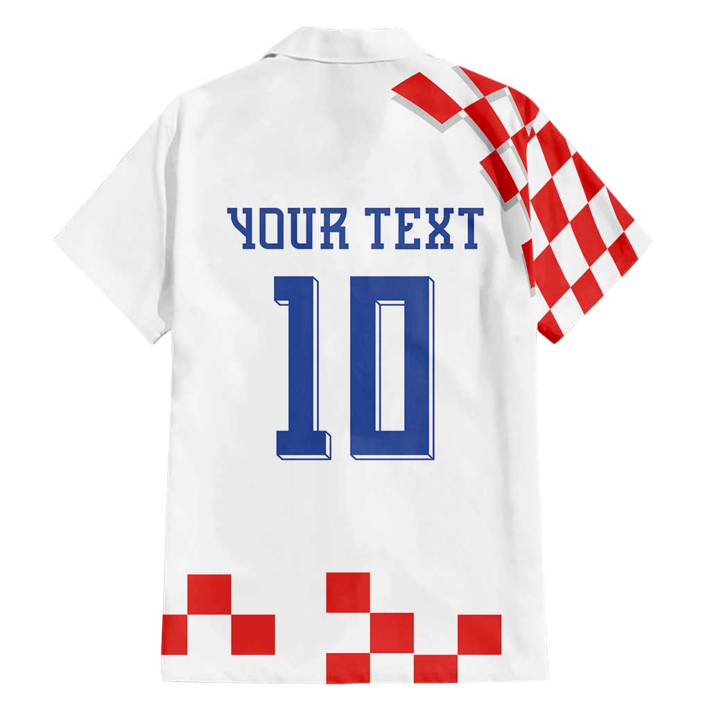 Custom Croatia National Football Hawaiian Shirt Dynamic Red Heritage Checkerboard Pattern