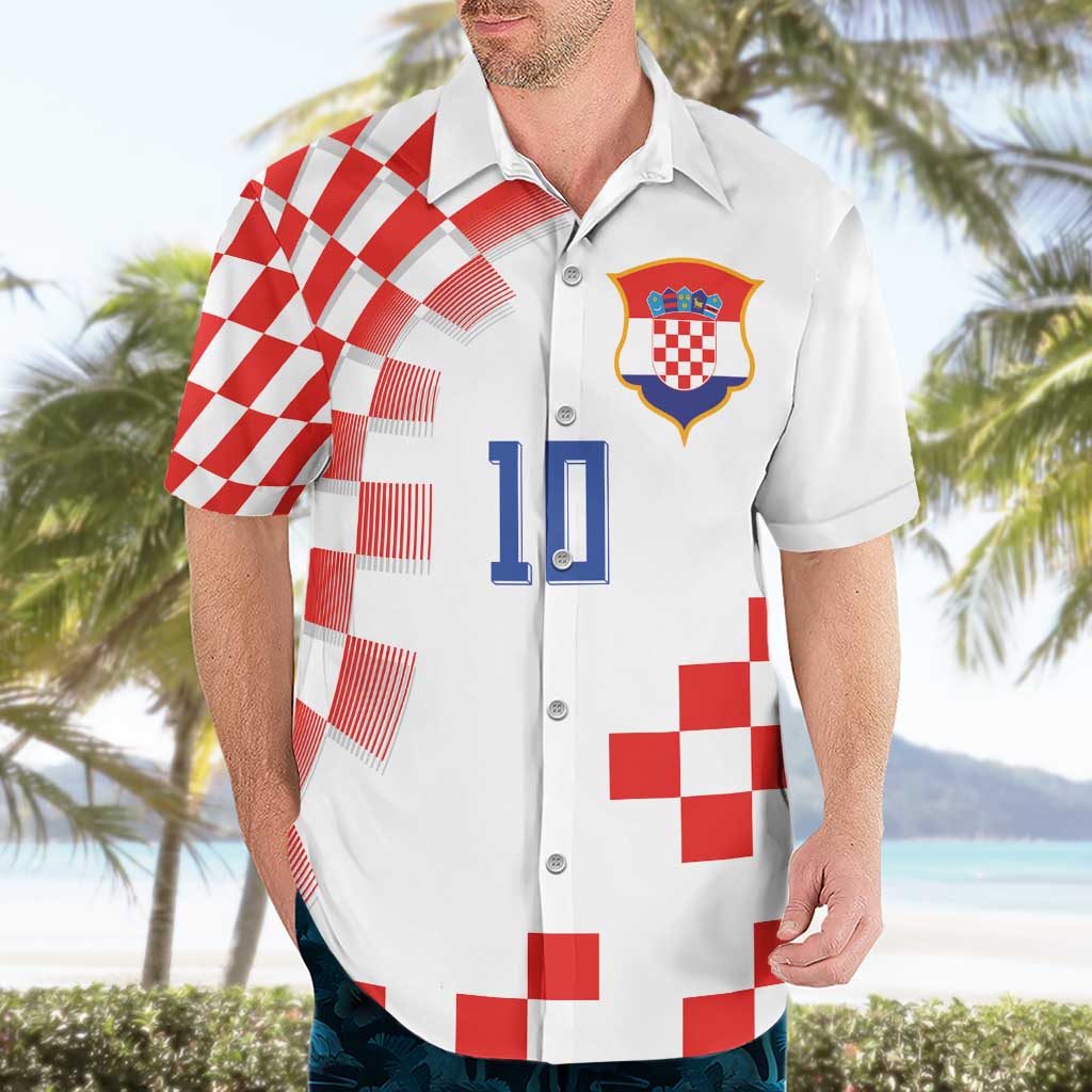 Custom Croatia National Football Hawaiian Shirt Dynamic Red Heritage Checkerboard Pattern