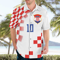 Custom Croatia National Football Hawaiian Shirt Dynamic Red Heritage Checkerboard Pattern