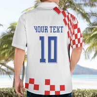 Custom Croatia National Football Hawaiian Shirt Dynamic Red Heritage Checkerboard Pattern