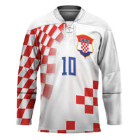 Custom Croatia National Football Hockey Jersey Dynamic Red Heritage Checkerboard Pattern
