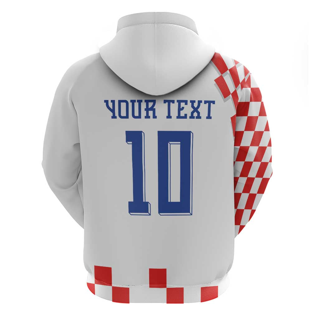 Custom Croatia National Football Hoodie Dynamic Red Heritage Checkerboard Pattern