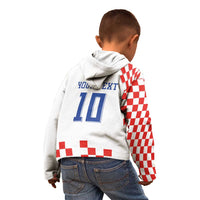 Custom Croatia National Football Kid Hoodie Dynamic Red Heritage Checkerboard Pattern