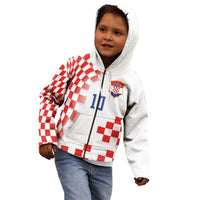 Custom Croatia National Football Kid Hoodie Dynamic Red Heritage Checkerboard Pattern