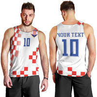 Custom Croatia National Football Men Tank Top Dynamic Red Heritage Checkerboard Pattern