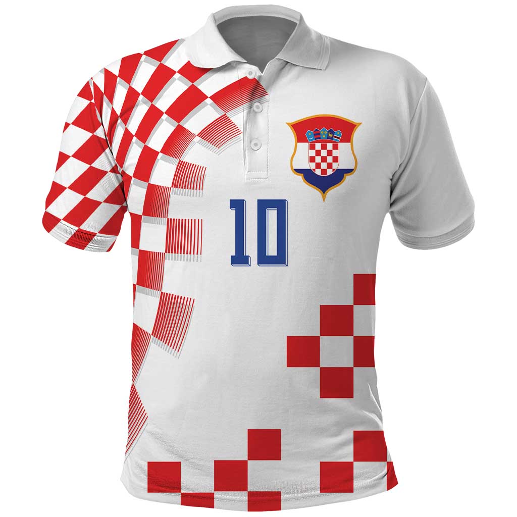 Custom Croatia National Football Polo Shirt Dynamic Red Heritage Checkerboard Pattern