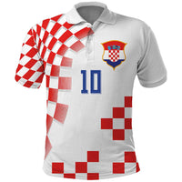 Custom Croatia National Football Polo Shirt Dynamic Red Heritage Checkerboard Pattern