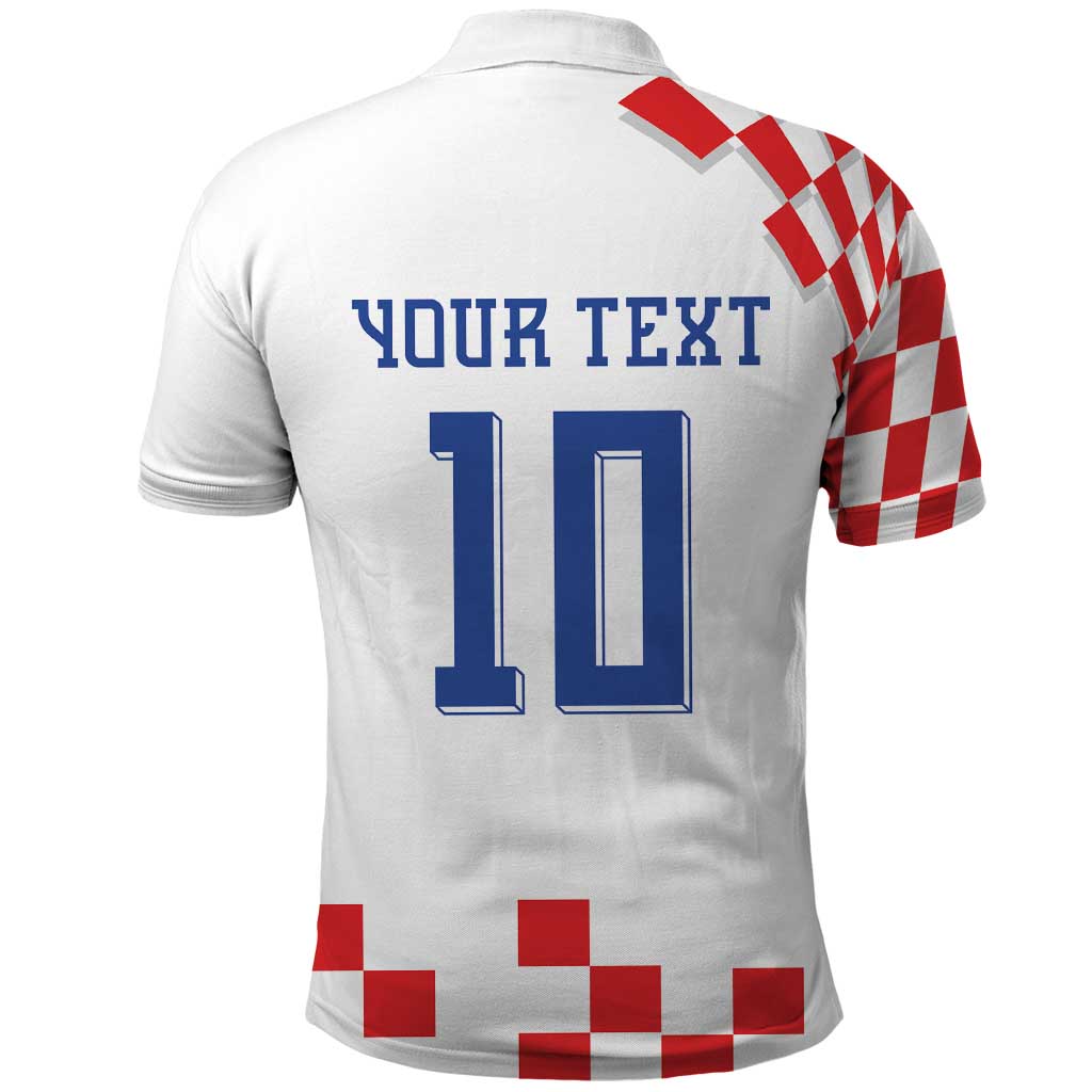Custom Croatia National Football Polo Shirt Dynamic Red Heritage Checkerboard Pattern
