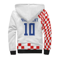 Custom Croatia National Football Sherpa Hoodie Dynamic Red Heritage Checkerboard Pattern