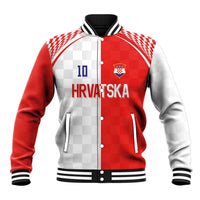 Custom Croatia Hrvatska Football Baseball Jacket Halftone Checkerboard National Crest